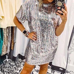 Hayden Sequin Front T-shirt Dress